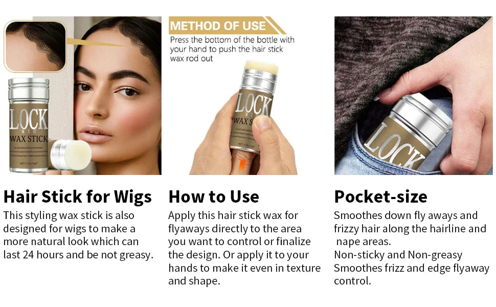LOCKMIO Hair Wax Stick — Kids, Women & Natural Wigs