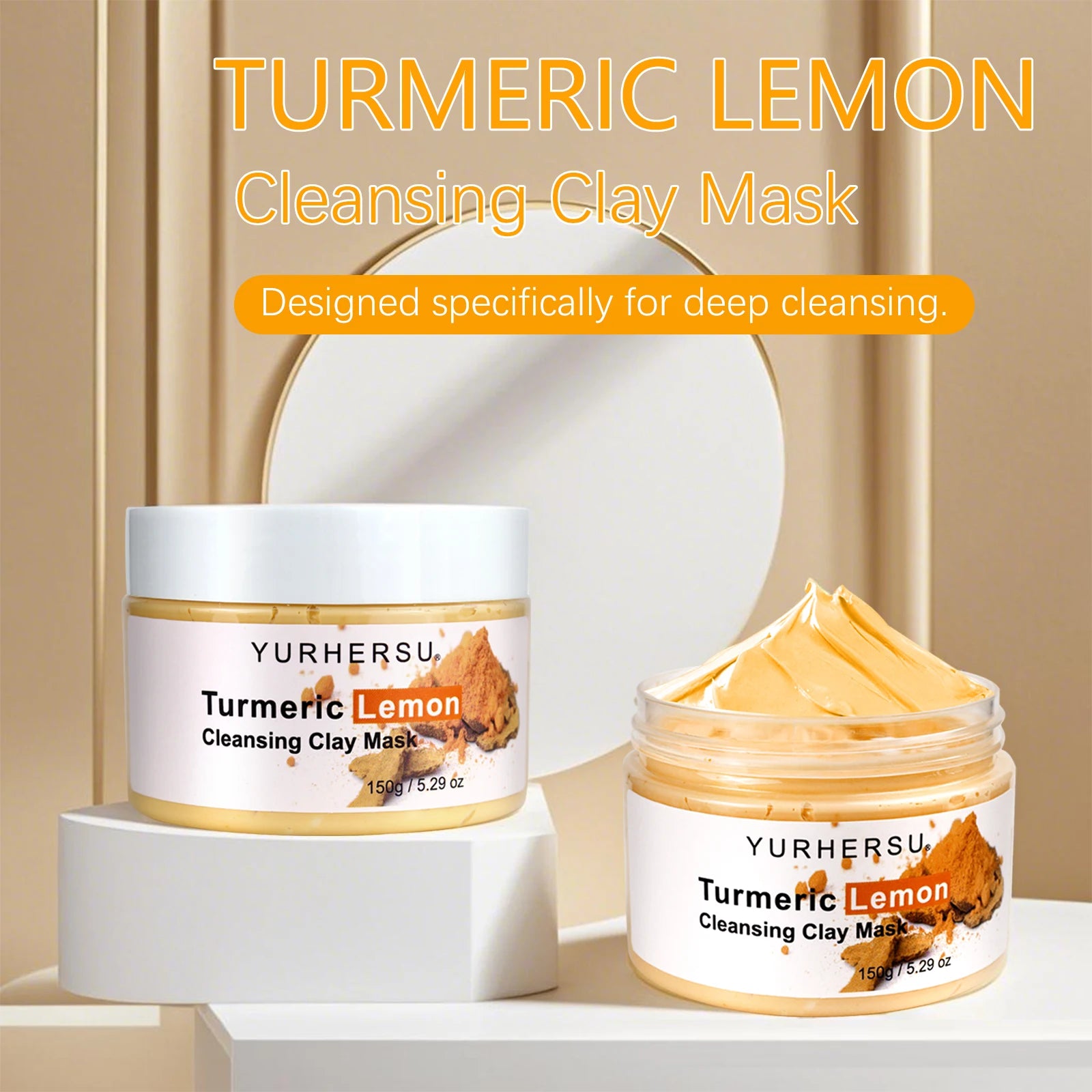 Turmeric & Lemon Clay Mask — Brightening & Deep Cleansing