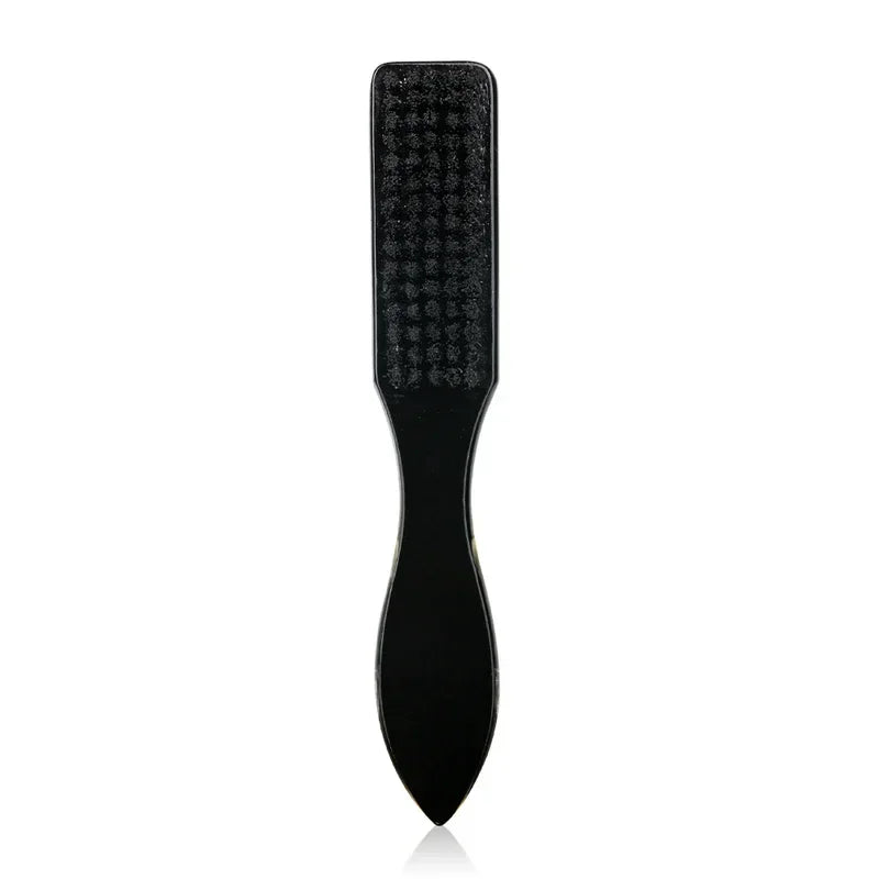 Premium Soft-Bristle Barber Fade Brush — Black & White