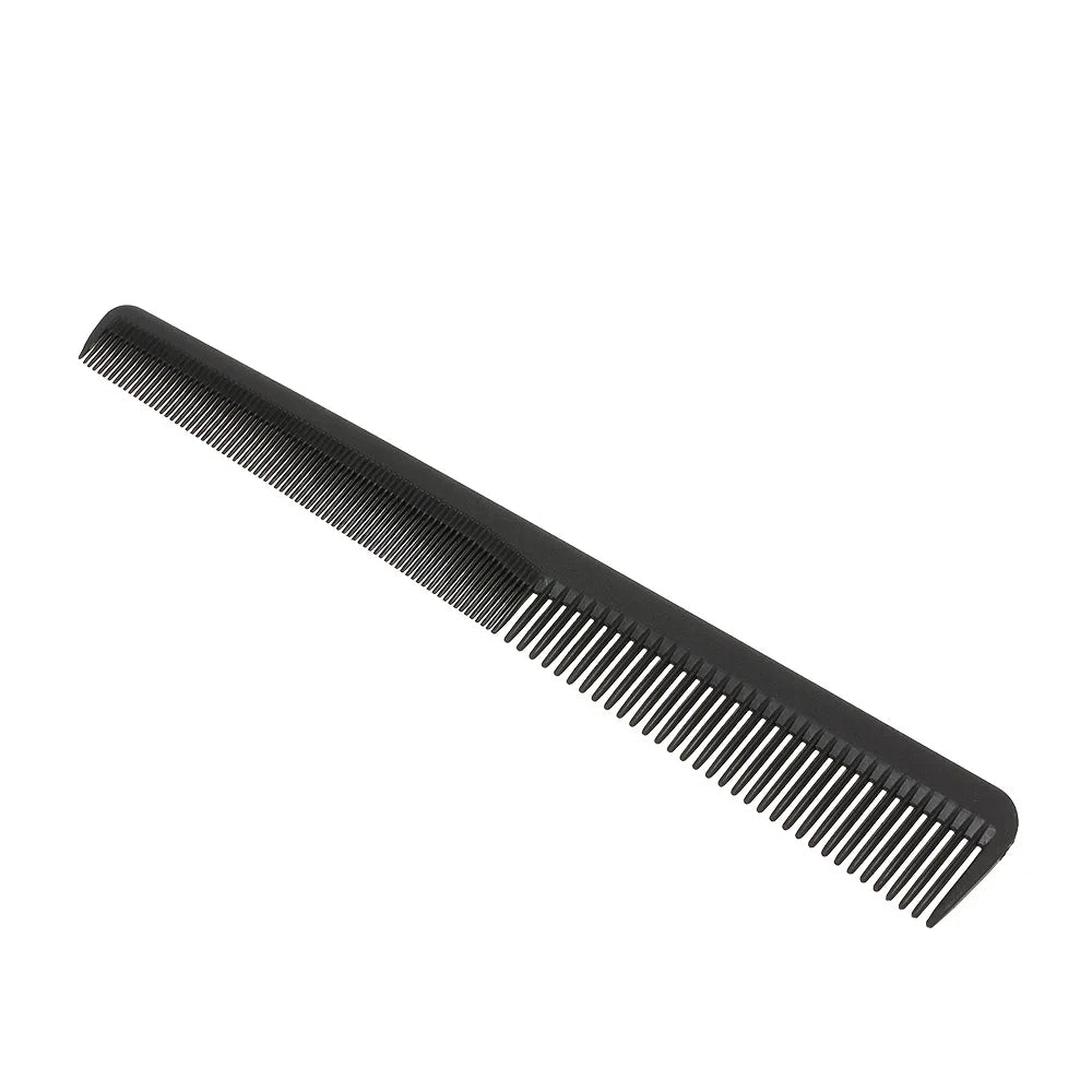 Fine-Tooth Barber Cutting & Styling Comb — Professional Black