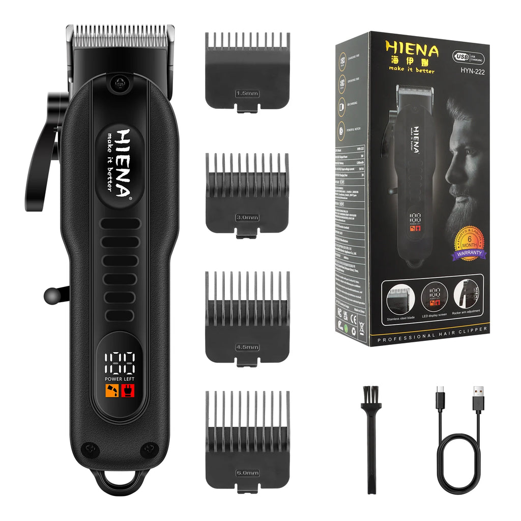 HIENA Professional LED Display Barber Clipper