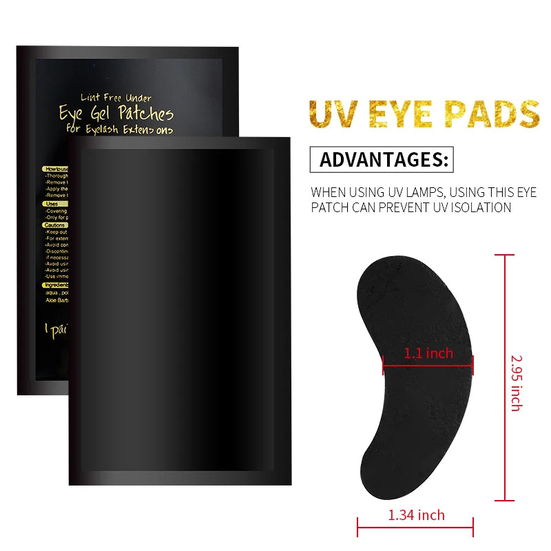 Black Under-Eye Patches for Lash Extensions — 50 Pairs