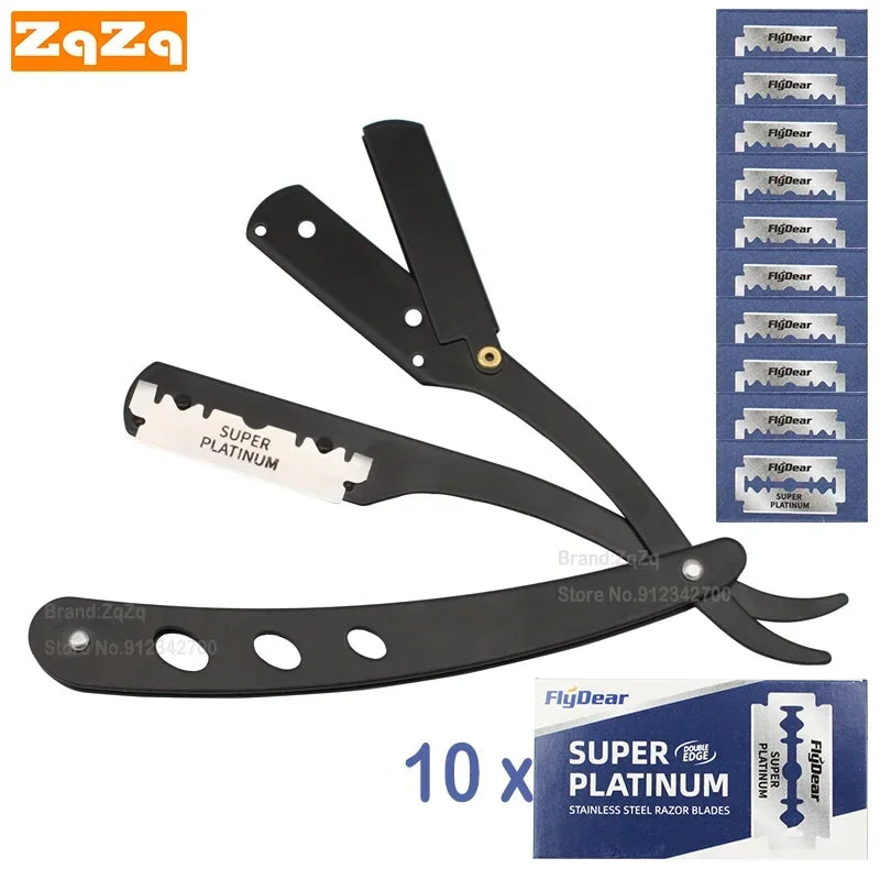 ZqZq Straight Razor Starter Kit — 10 Blades Included