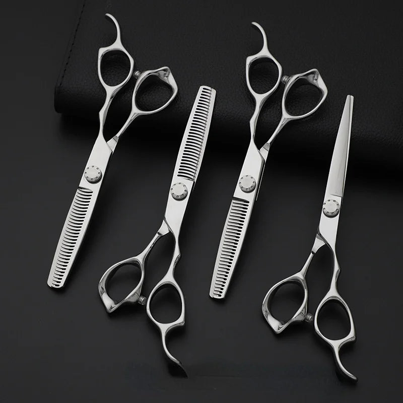 Barber Salon Scissors — Flat & Thinning, C60 Steel