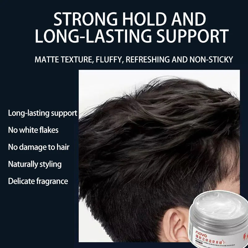 Strong Hold Matte Styling Wax — Non-Greasy, No Residue