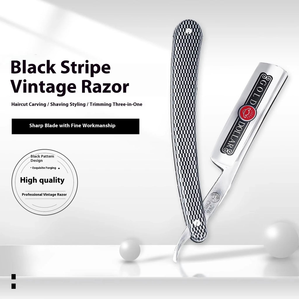 BARBERTOP Shavette Open Razor — 5 Styles, Replaceable Blade