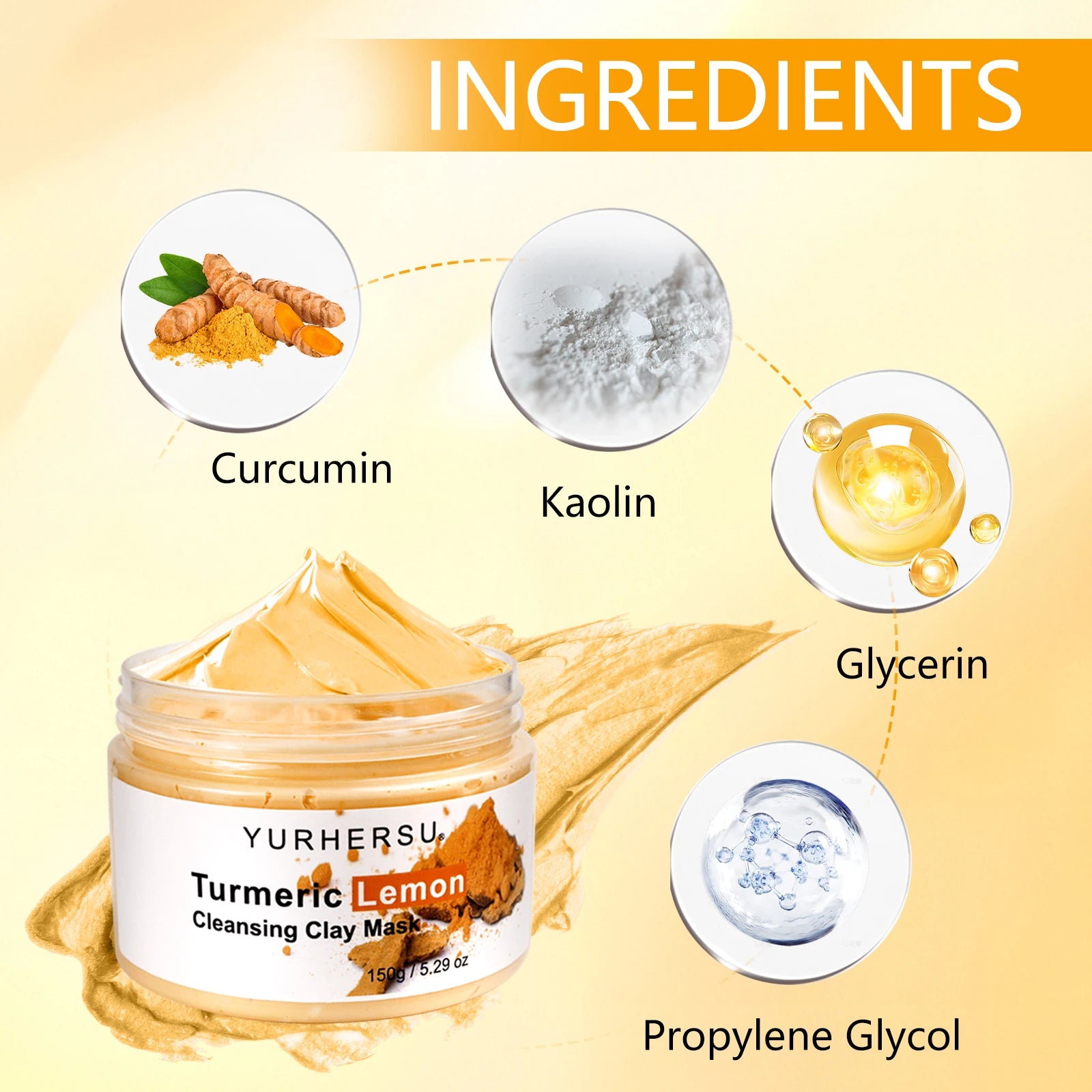Turmeric & Lemon Clay Mask — Brightening & Deep Cleansing
