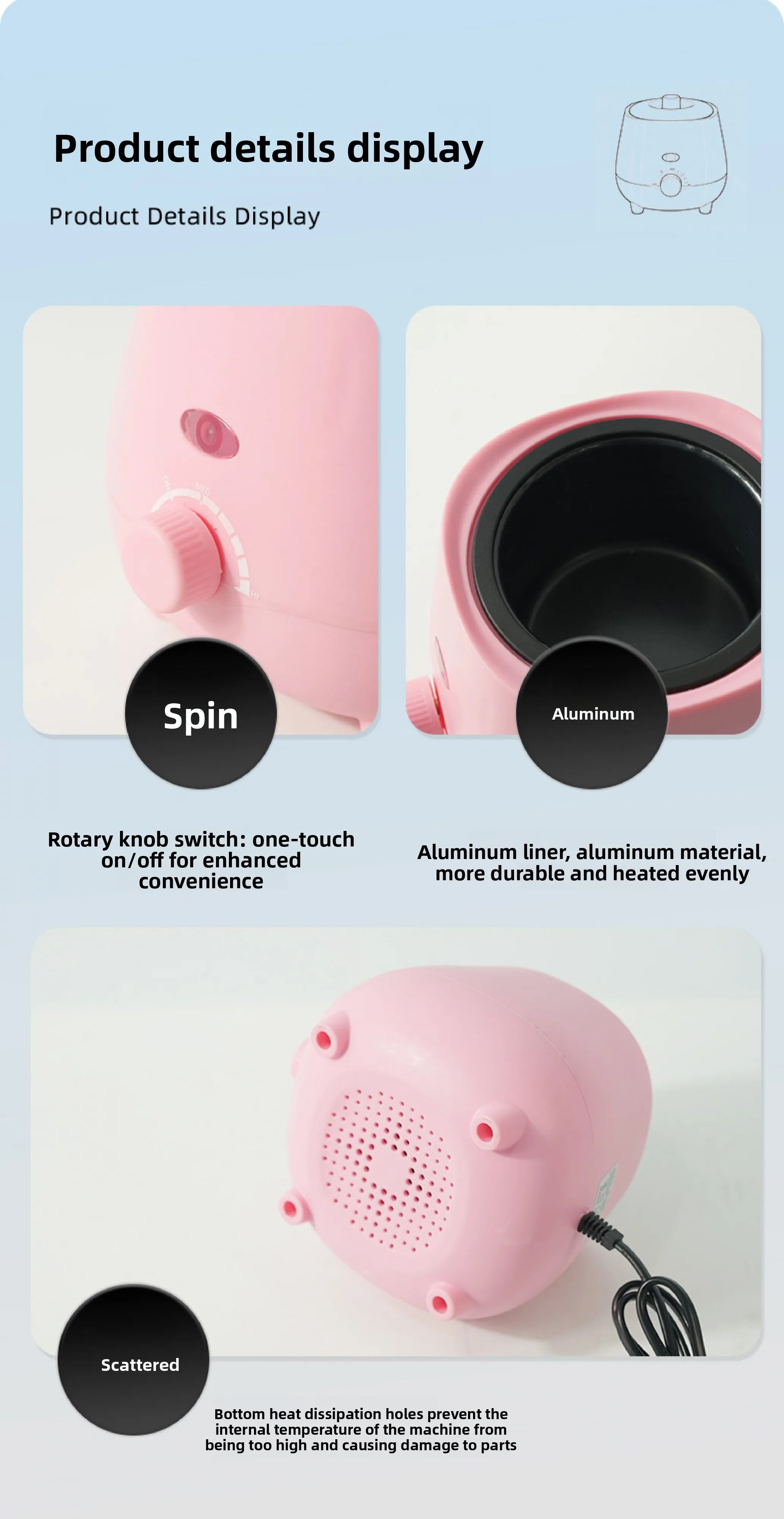 Portable Wax Warmer — 30s Heat, 45min Runtime, EU Plug