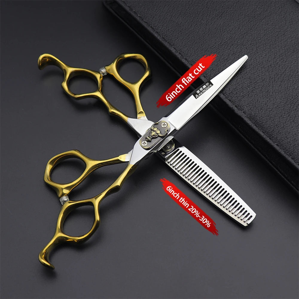 Axemoore 6-Inch Premium Barber Scissors — Cutting & Thinning Sets