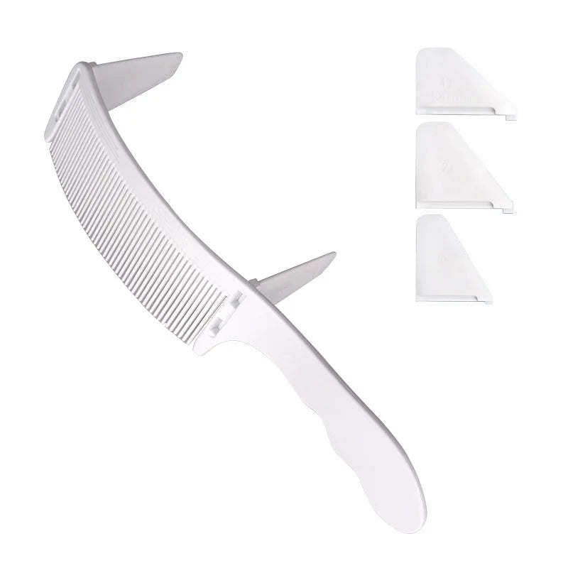 Curved Flat Top Positioning Comb — Professional Barber Grade