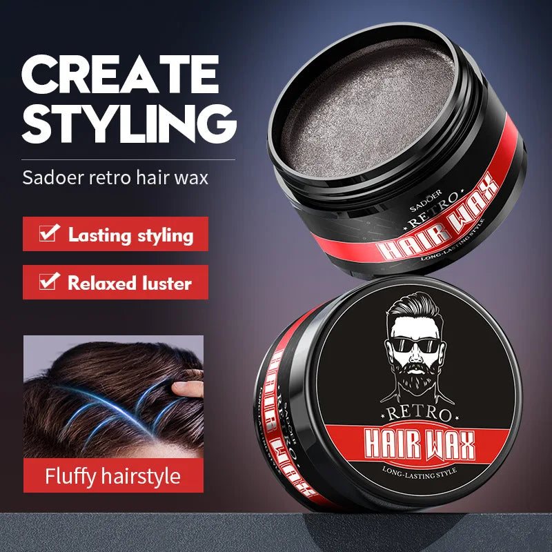 100g Retro Hair Wax — Ginseng & Keratin, Strong Hold