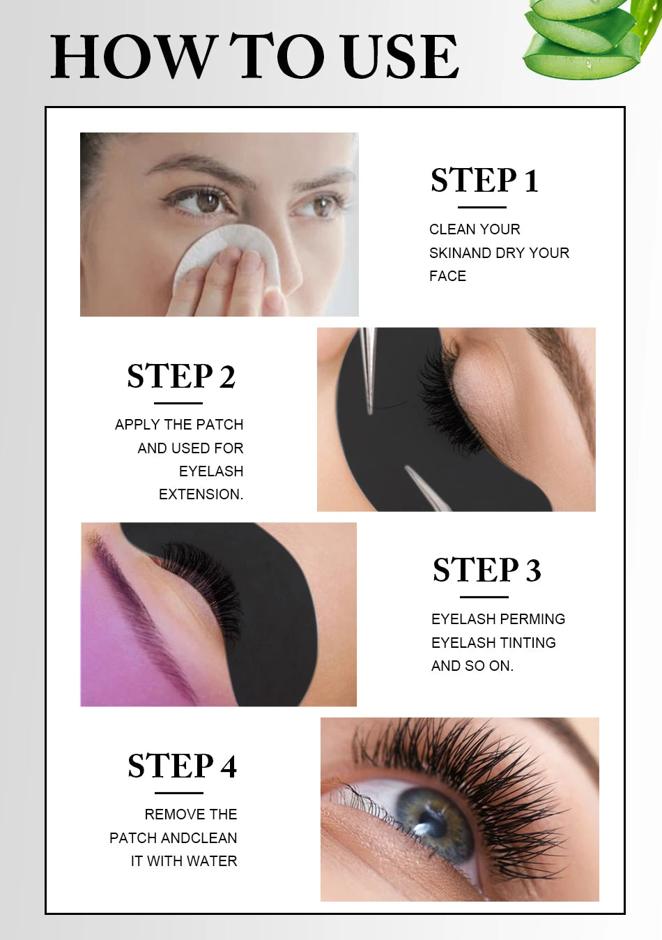 Black Under-Eye Patches for Lash Extensions — 50 Pairs