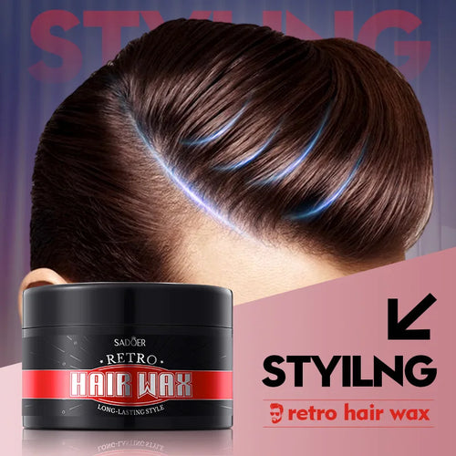 100g Retro Hair Wax — Ginseng & Keratin, Strong Hold