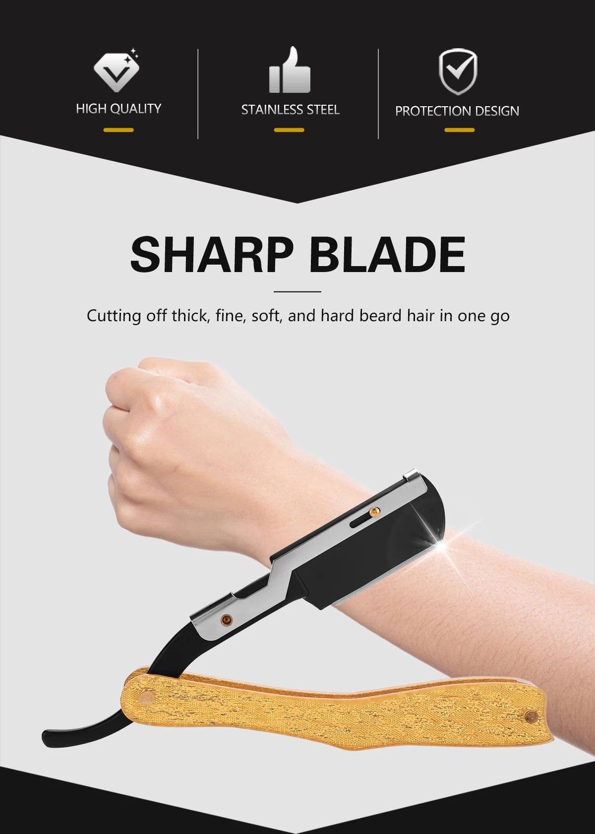 Foldable Straight Razor — Barber Shaving & Contouring