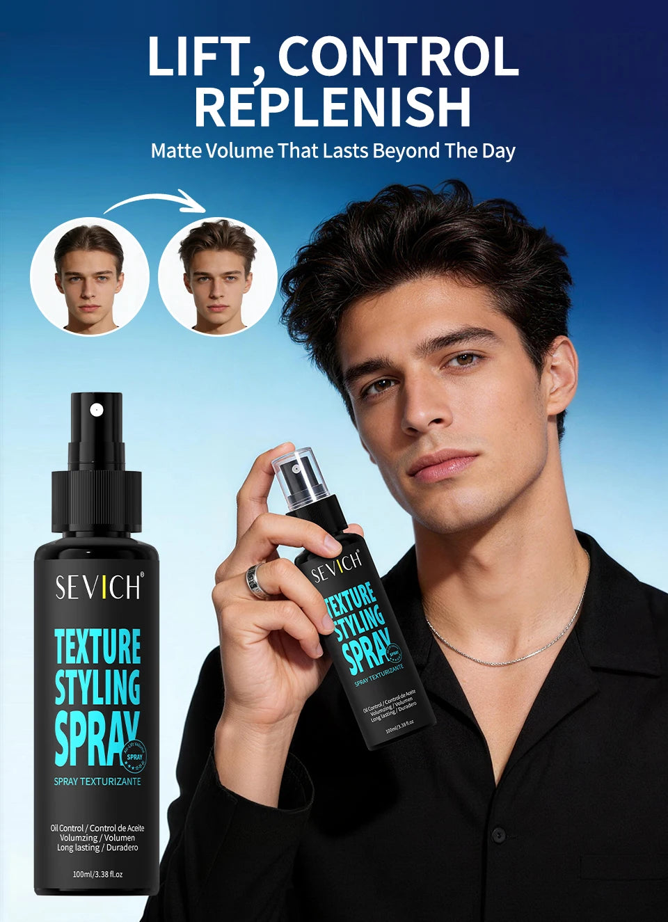 3 Secs Texture Styling Spray — Root Lift & Natural Matte Finish