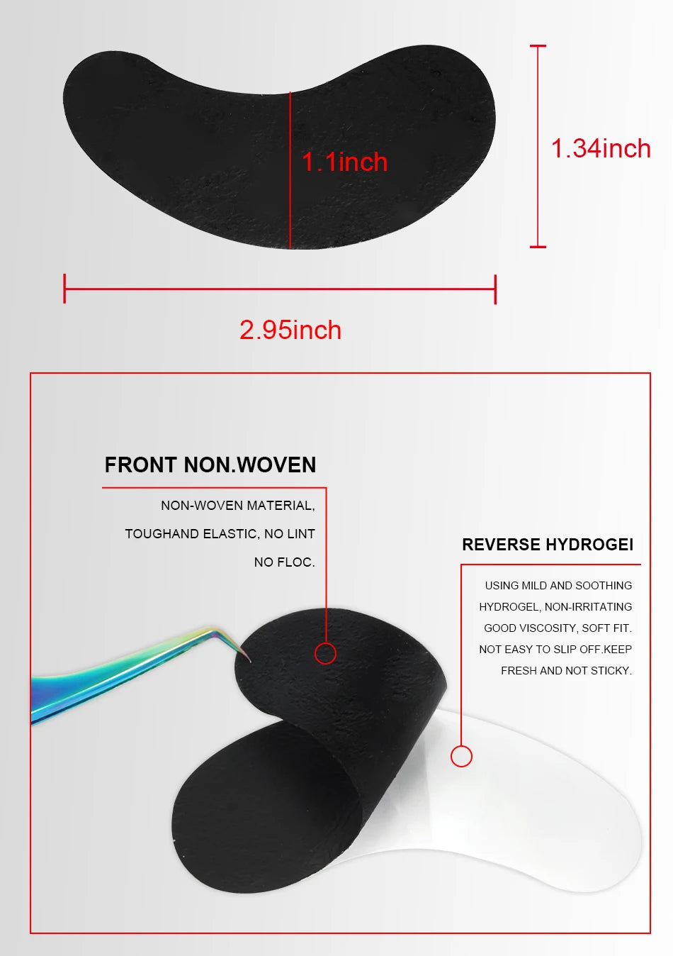 Black Under-Eye Patches for Lash Extensions — 50 Pairs