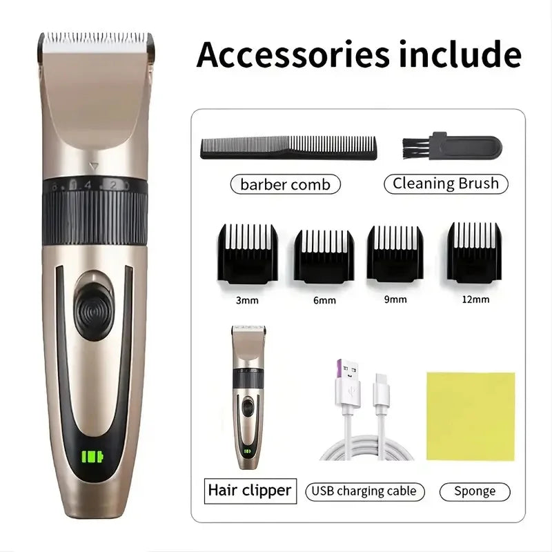 YTYIN Electric Hair Trimmer — Gold & Rose Red