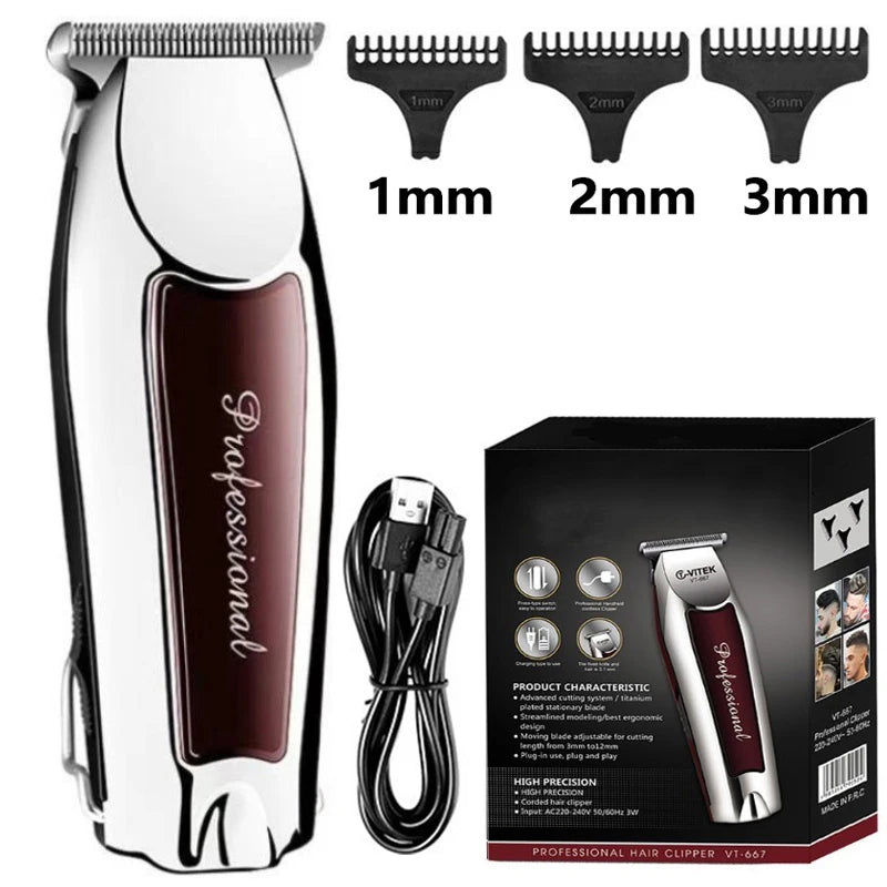Kemei Cordless Hair Clipper — 3 or 6 Comb Box Set