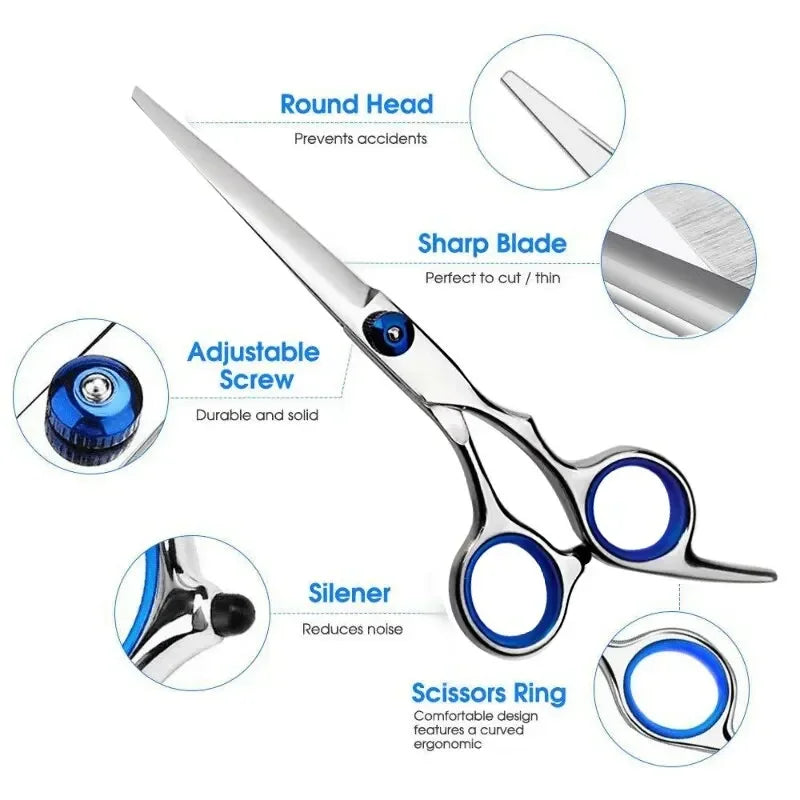 Professional Stainless Steel Barber Scissors — Thinning & Cutting