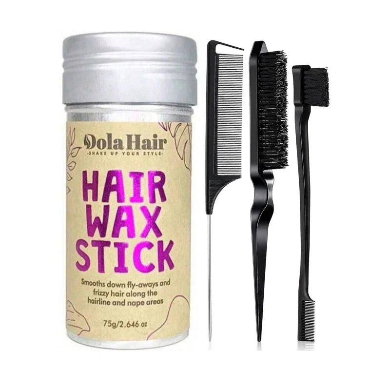 High-Shine Wax Sticks with 3 Combs Set — Anti-Frizz Pomade