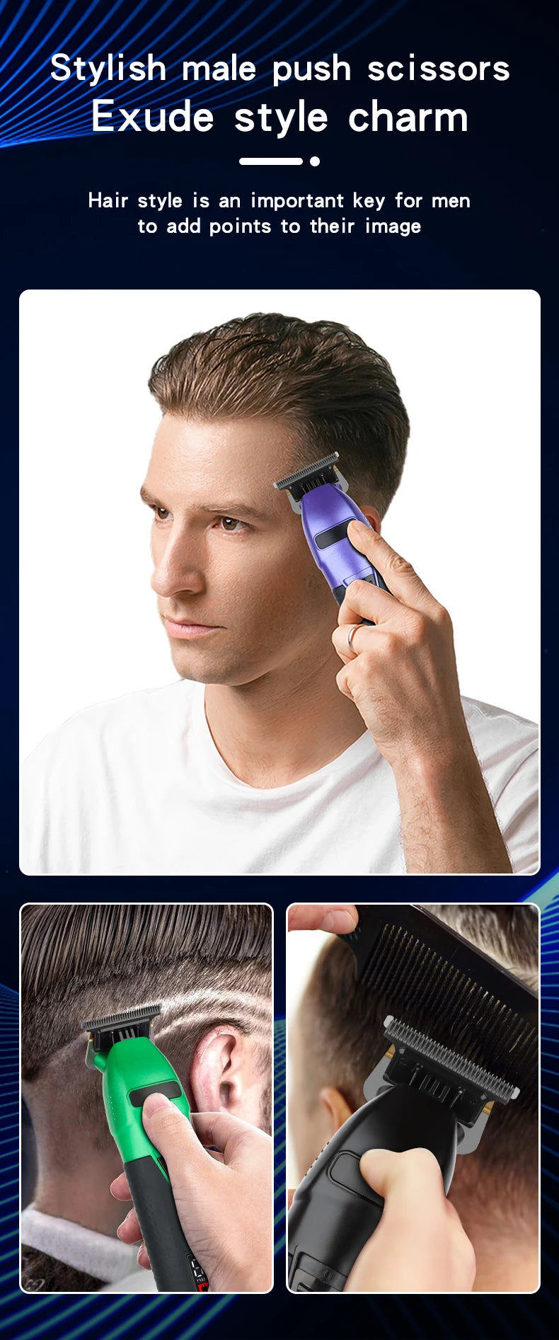 HIENA Professional Wireless Barber Clipper — 6 Colors