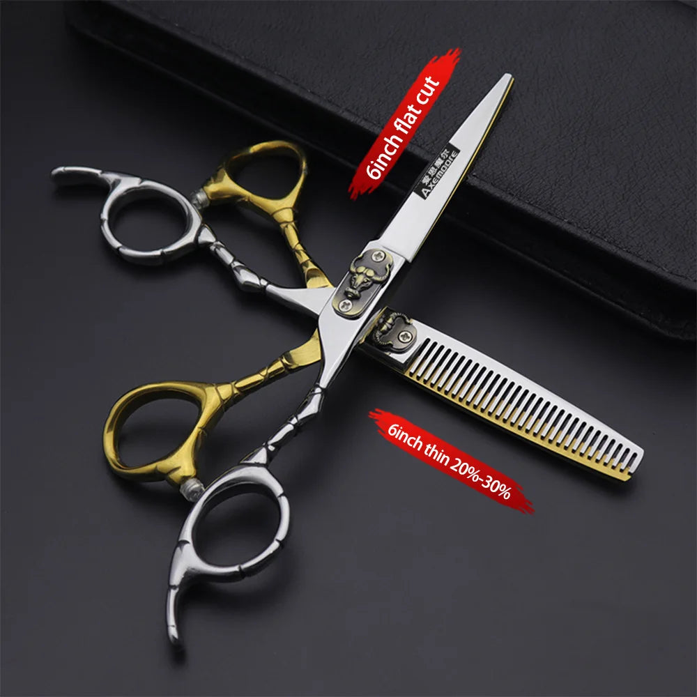 Axemoore 6-Inch Premium Barber Scissors — Cutting & Thinning Sets