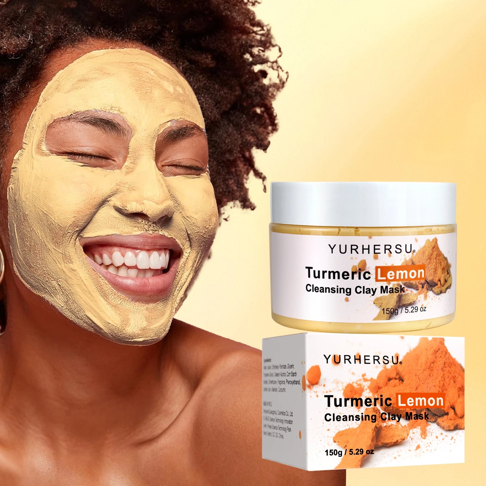 Turmeric & Lemon Clay Mask — Brightening & Deep Cleansing