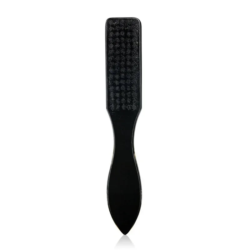 Premium Soft-Bristle Barber Fade Brush — Black & White