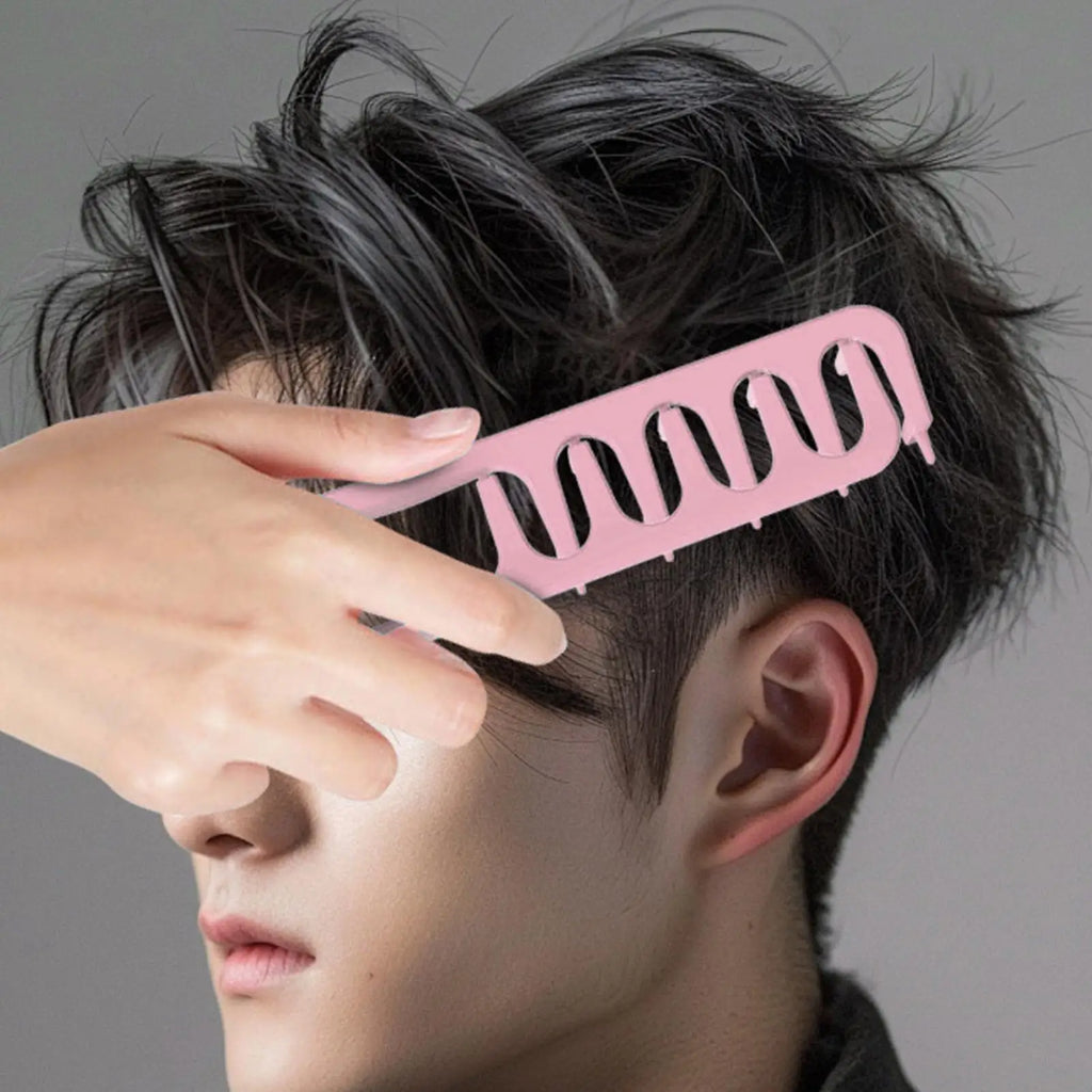 Wide-Tooth Detangling & Volumizing Comb — Pink & Gray