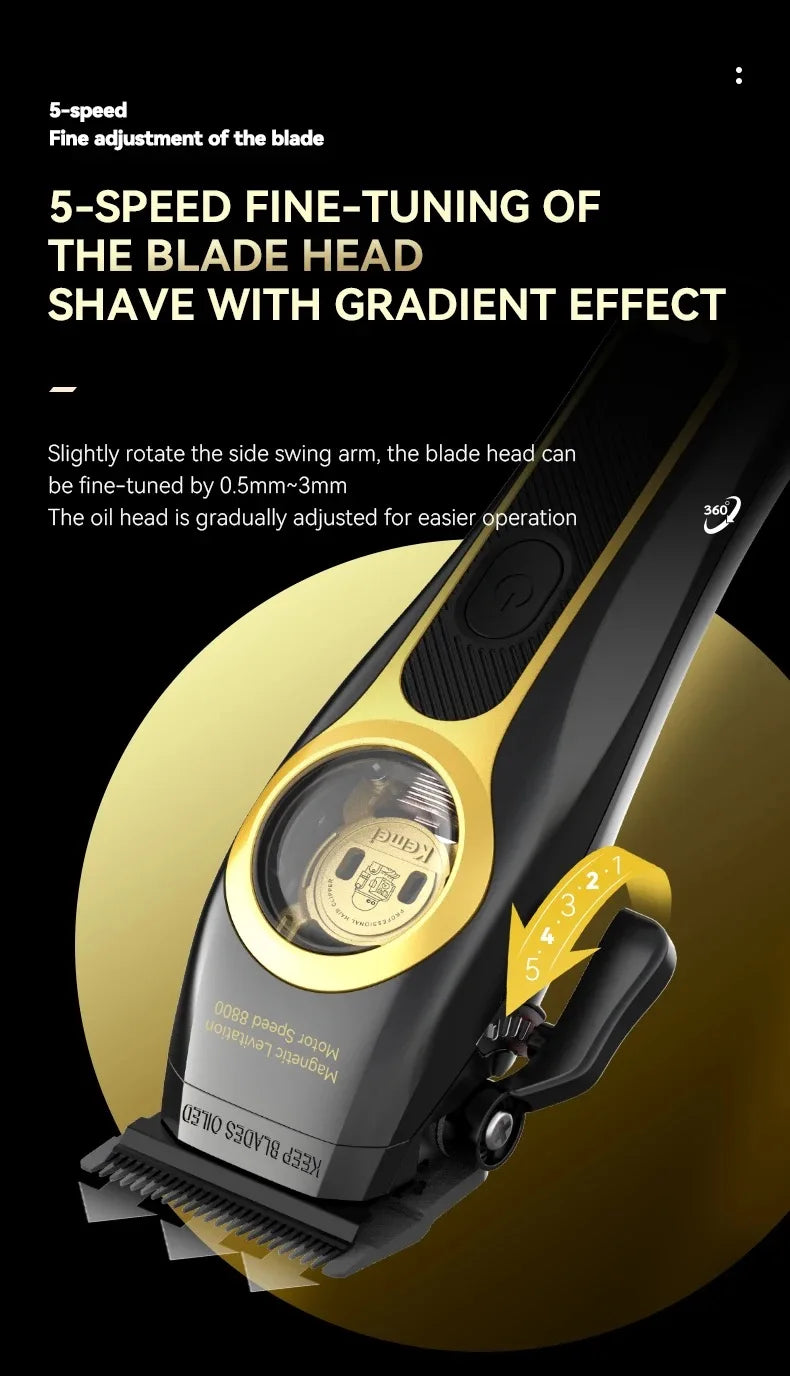 Kemei Vector Motor Cordless Barber Clipper