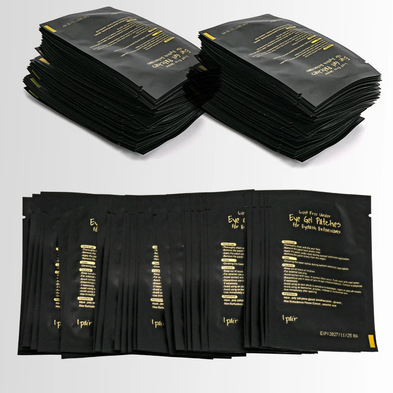Black Under-Eye Patches for Lash Extensions — 50 Pairs