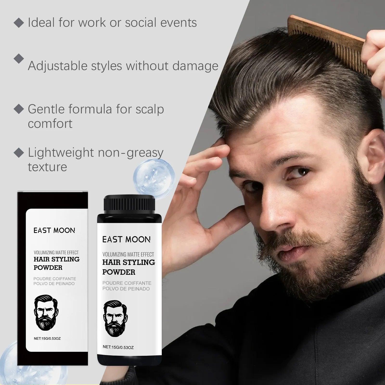 Men's Hair Texture Powder — Instant Volume & Strong Grip
