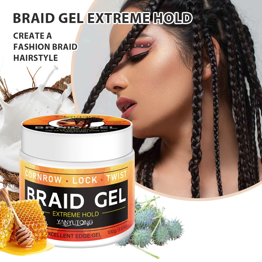 Carbomer Braiding Gel Wax — Anti-Frizz, Strong Hold