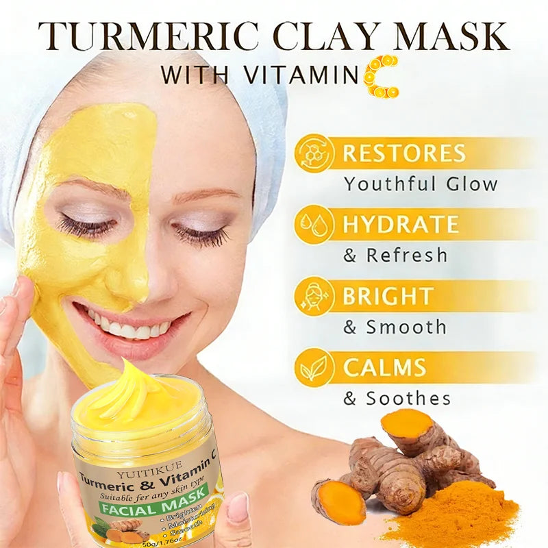 Turmeric & Vitamin C Clay Mask — 120g Brightening Treatment
