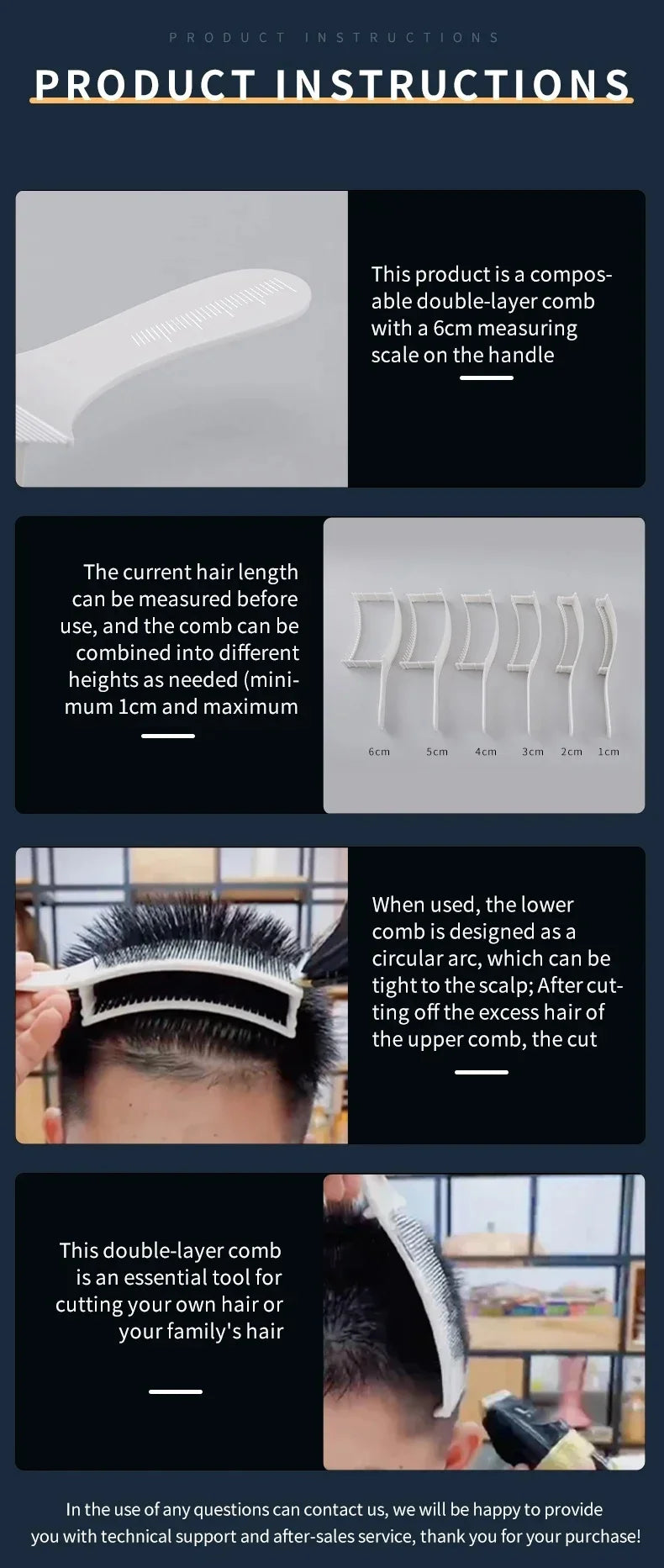 Professional Curved Fade Comb — Heat Resistant Flat Top