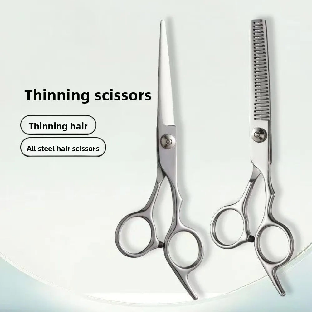 Ergonomic Professional Barber Scissors — Flat, Thinning & Sets