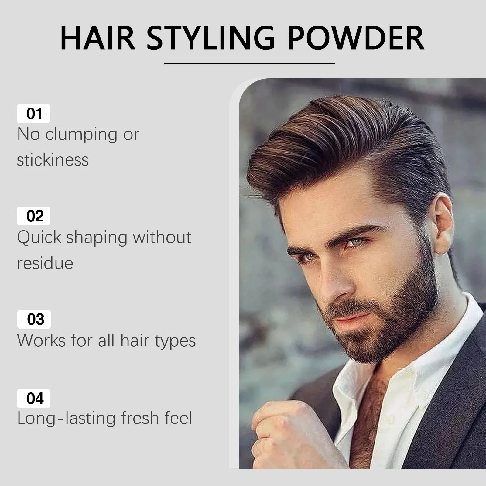 Men's Hair Texture Powder — Instant Volume & Strong Grip