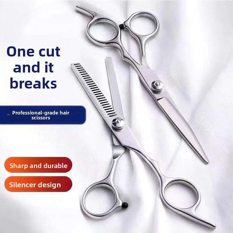 Ergonomic Professional Barber Scissors — Flat, Thinning & Sets