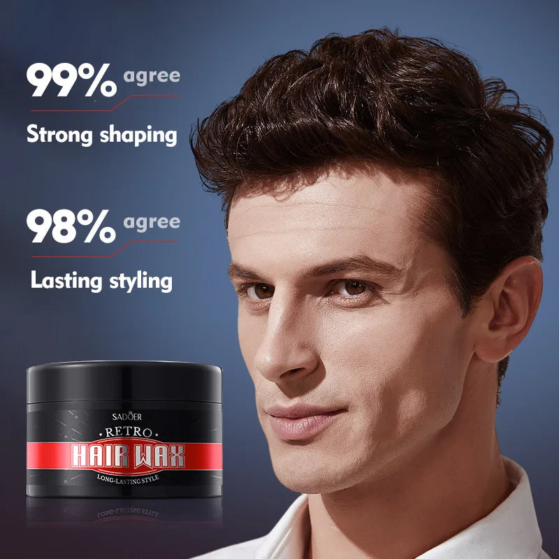 100g Retro Hair Wax — Ginseng & Keratin, Strong Hold