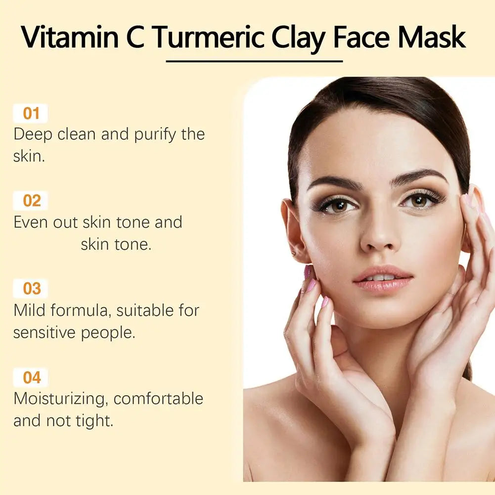 Turmeric Vitamin C Clay Mask — Pigmentation Reducing, 1 to 3 Pack