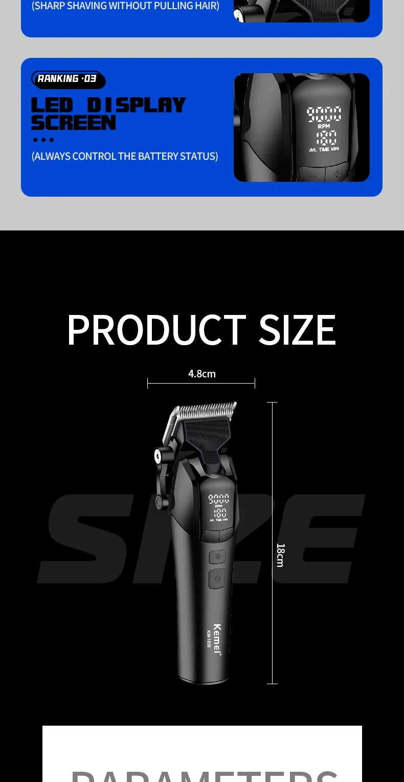 Kemei KM-1858 10W DLC Cordless Clipper
