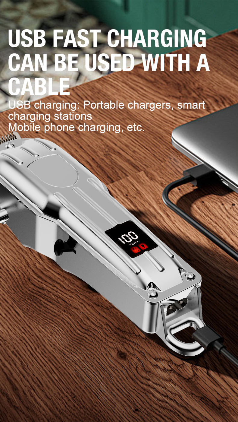 Heavy-Duty Full Metal Carbon Blade Clipper